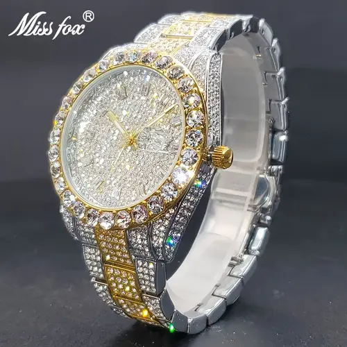 mens classic business ice cold couple quartz watch calendar luxurious out watch hip hop fashion brand aaa clock product