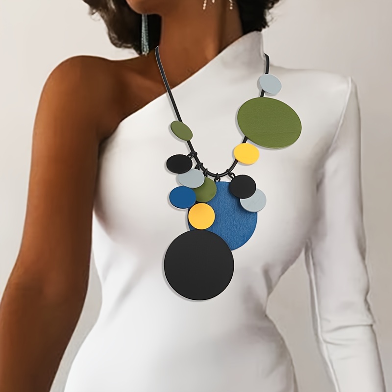 

Bohemian Geometric Necklace For Women - Stylish Ethnic Party Jewelry With Vibrant Colors, Silicone Material, Casual Attire Or , Jewelry | Vibrant Piece | , Bohemian Jewelry