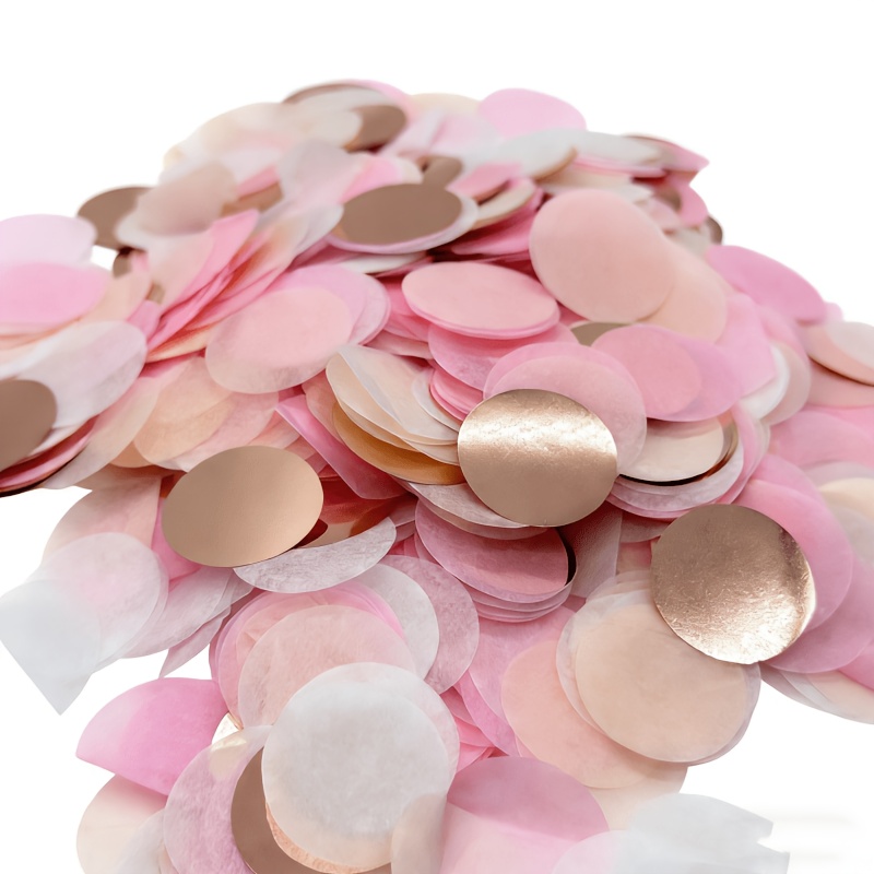 TEMU Christmas, Halloween, 1460pcs Pink Champagne Round 25mm Confetti, Wedding Confetti, Suitable For Wedding Throws, Mother&;s Day, Anniversaries,
