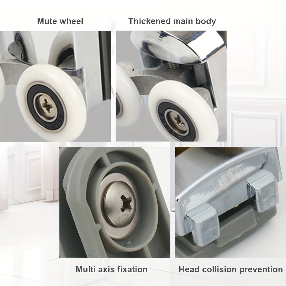 Duschtürrollen-Set 4 Stück - Ersatzrollen Für Schiebetüren