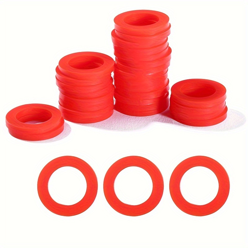 10 stk./30 stk. rote dichtungen für garten-schlauchwascher aus weichem silikon, passend für alle standard 3/4 zoll garten-duschschläuche und wasserhahnarmaturen sowie 5/8 zoll waschmaschine 0
