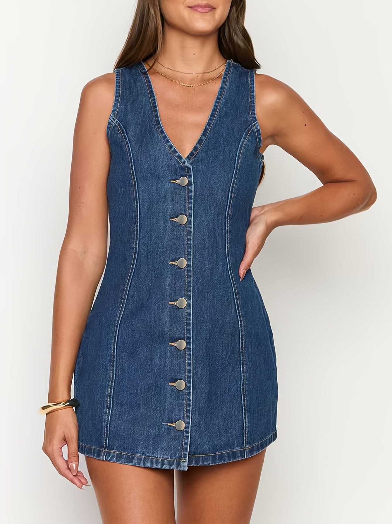 denim dress sold on Temu Canada