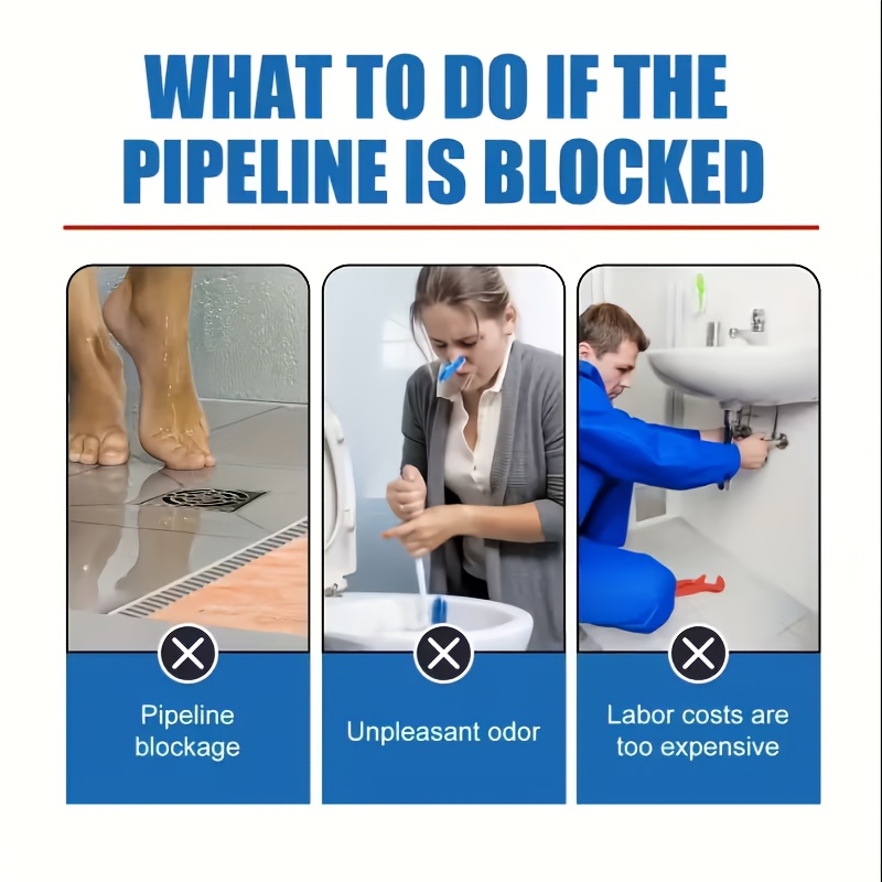 FARIENNE Advanced Pipe Unclogging Kit - Quick-acting Drainage Liquid, Specially Formulated to Prevent Blockages, Capable of Dissolving Hair and Oil Residues, an Easy-to-use Clog Remover, Suitable for Toilets, Sinks, Bathtubs and Floor Drains