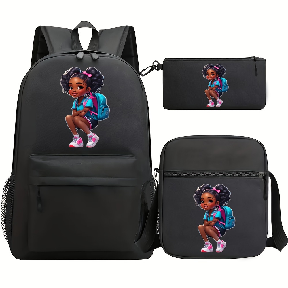 Conjunto de 3 mochilas escolares estampadas 