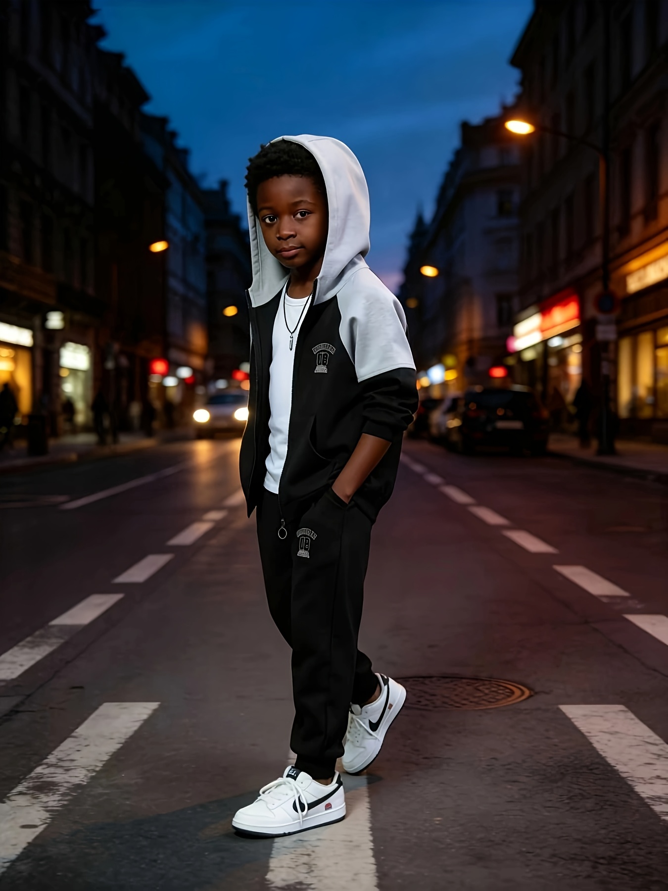 2pcs y2k boys casual hoodie pants set 2026 new streetwear - Temu