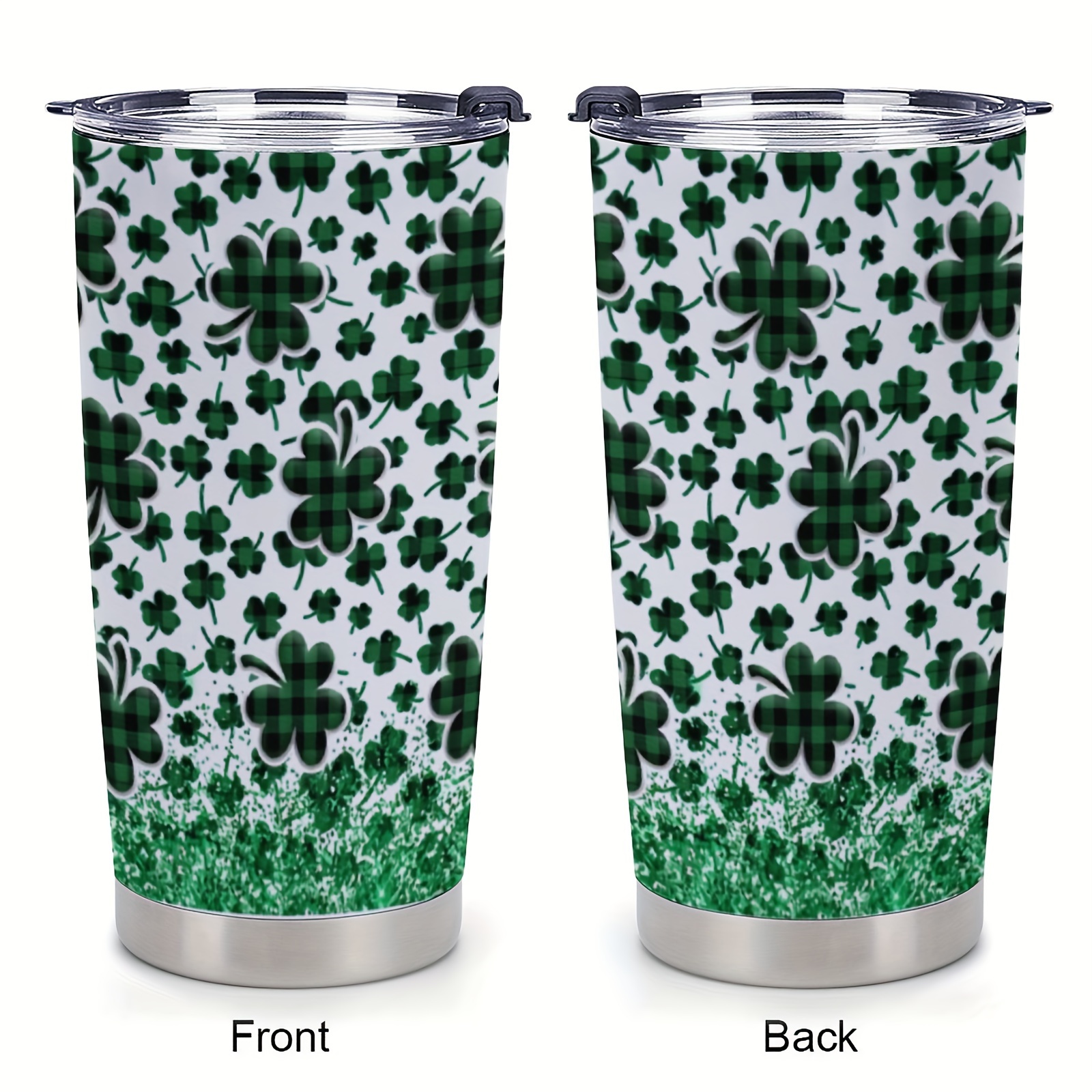 

1pc, St Patrick's Day Tumbler With Lid And Straw, 20oz Stainless Steel Water Bottle, Insulated Water Cups, Summer Winter Drinkware, Outdoor Travel Accessories