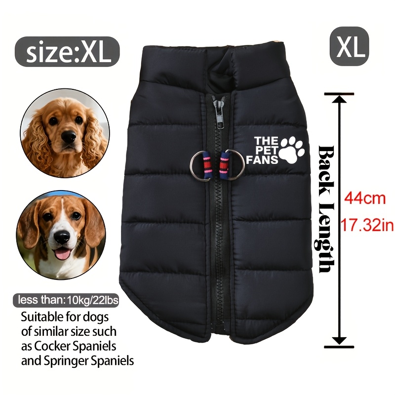 TEMU Winter Warm Dog Clothes Pet Vest Zipper Jacket For Small Medium Large Dogs Pug Chihuahua French Bulldog Coatwinter