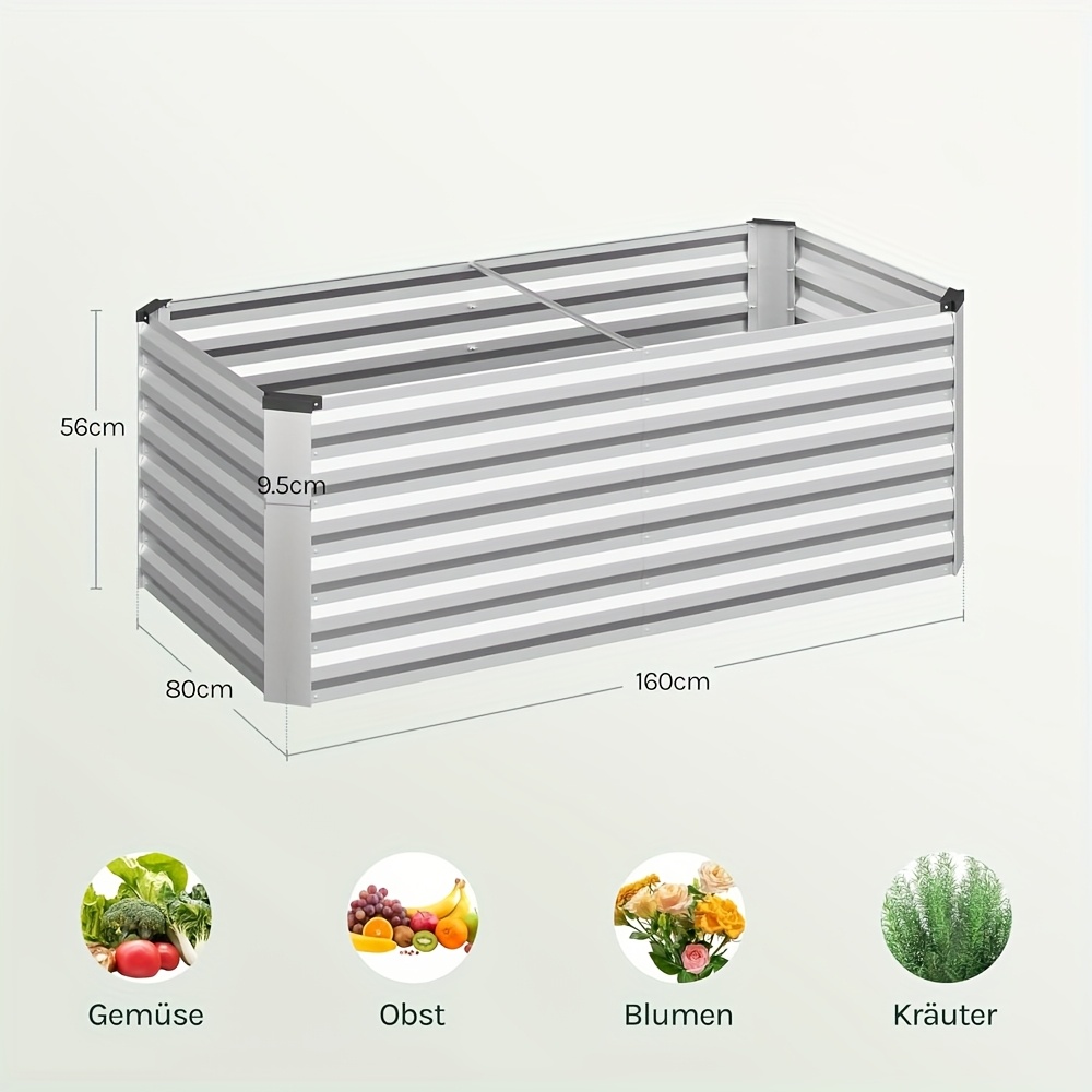 TEMU 1pc, Plant Raised Beds, Plant Vegetable Planters, Plant Containers, Weatherproof, Sturdy, Iron Planter Boxes, Garden Balcony Planters