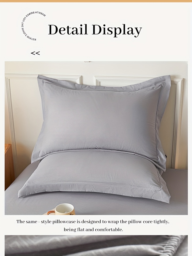 3pcs luxury fitted sheet   fitted sheet two pillowcases pillow inserts not included brushed velvet embossed mattress cover 100 polyester soft and comfortable light beige friendly bedding multi size thickened mattress protector suitable for home   hotel machine washable bed covers thanksgiving gift Product details 12