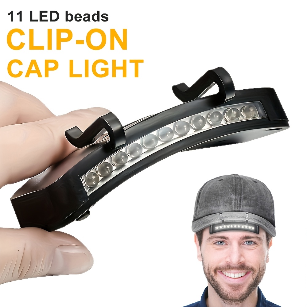 300lumen clip on headlamp 11 led battery powered cap light portable hands   headlamp ideal for fishing camping running and emergencies