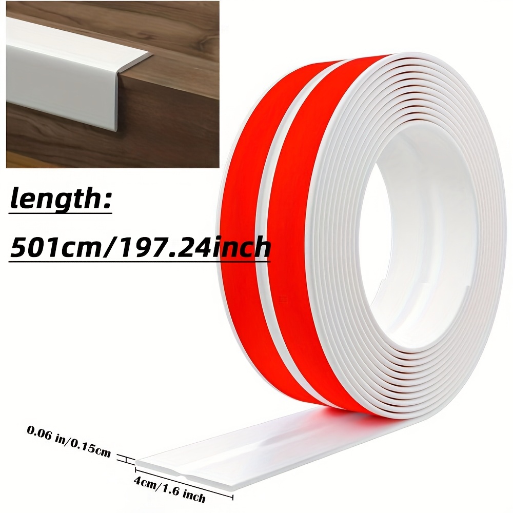 TEMU Bande de protection d'angle flexible auto-adhésive de 197,24 pouces, bande décorative d'angle Yin-Yang pliable, ligne de bordure d'angle de