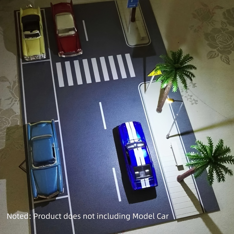 

Led-lit 1/64 Scale City Road & Parking Lot Model - Educational Display For Hobbyists, Ages 14+ | Pvc Material