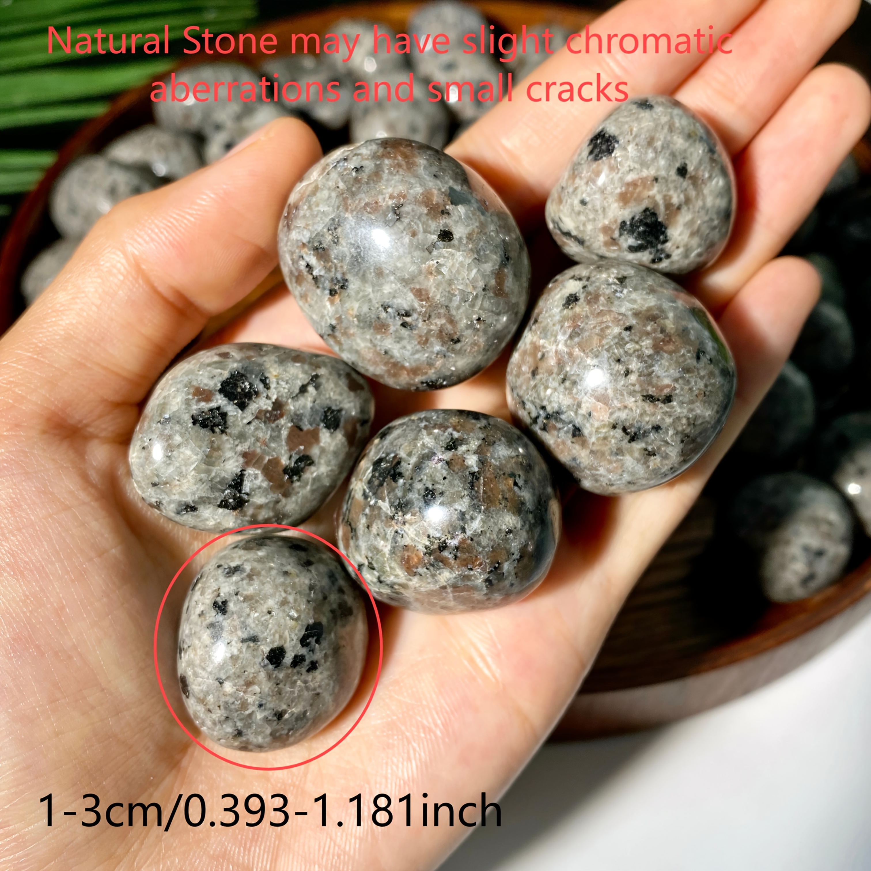 3pcs 30mm Yooperlite Tumbled Stone for Jewelry Making