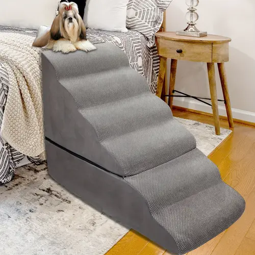 dog stairs for high bed 25 28 tall 6 tiers foam pet steps pet stairs non slip dog steps for dogs and cats