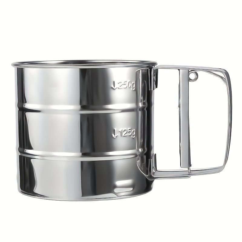 Stainless Steel Flour Sifter Double Mesh Design, Baking Strainer For Fine Powder & Coffee Filtering, Kitchen Sifter Tool