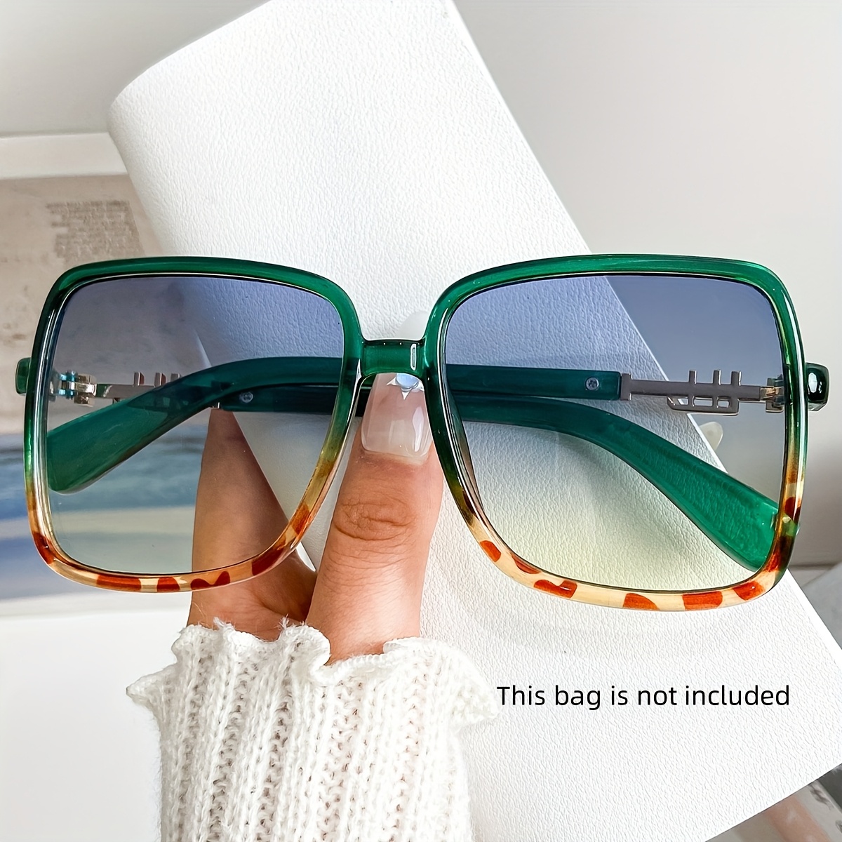 1970s oversized square fashion s gradient lenses metal frame  display picture 1