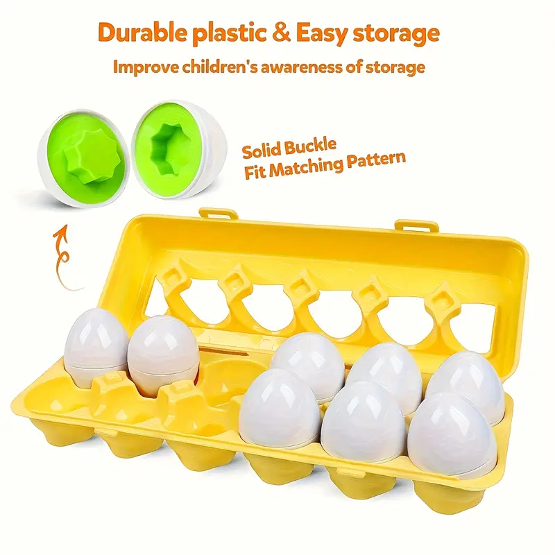 12pcs colorful matching puzzle educational toy for fine motor skills shape recognition plastic geometric eggs with base for preschool boys girls egg toy details 4