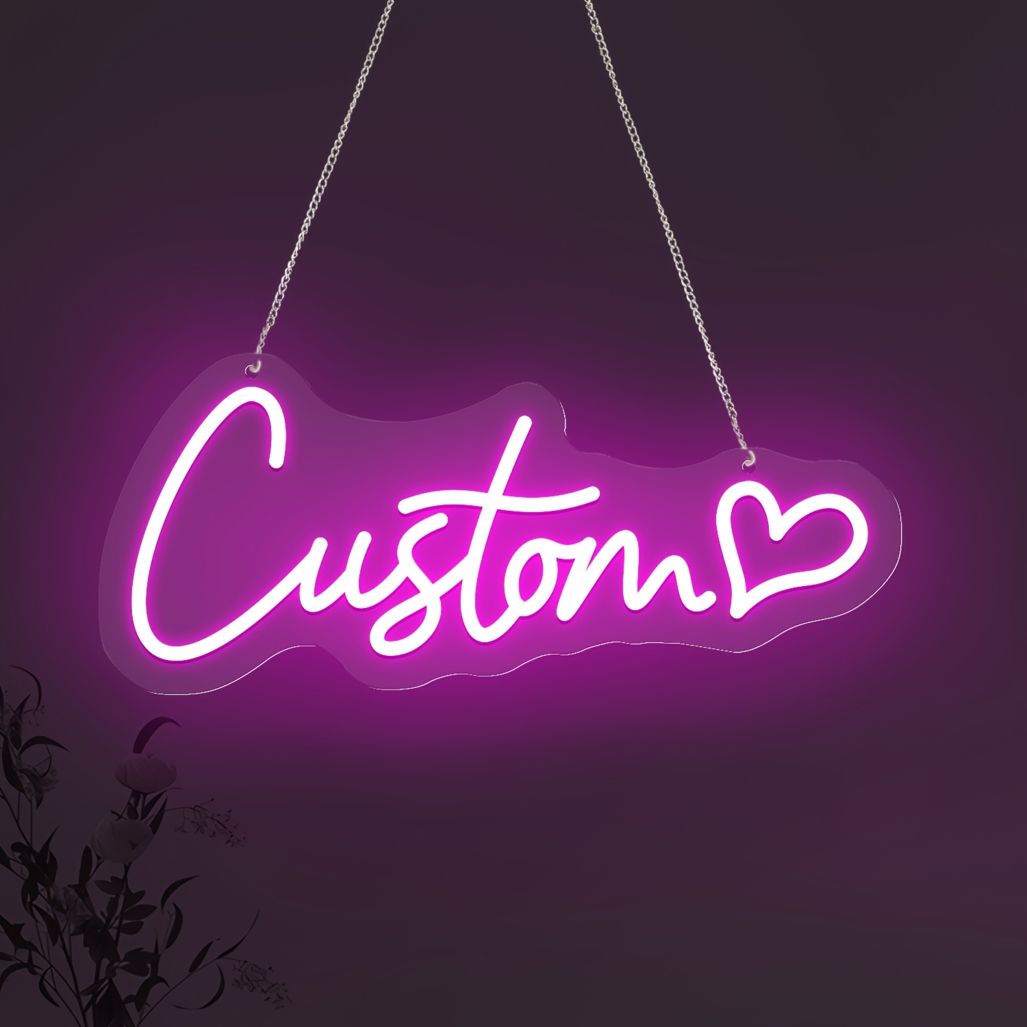E-shop Personalisierte LED Neon Schilder für Wanddeko - USB-betrieben, einstellbare Helligkeit, individuelle Schrift für Wandinstallation - Ideal zum