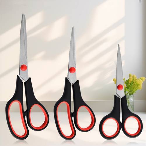 3pcs/ set multi-functional stainless steel scissors, office scissors, household rubber and plastic tailor scissors, DIY scissors for art, stationery scissors, and craft scissors.