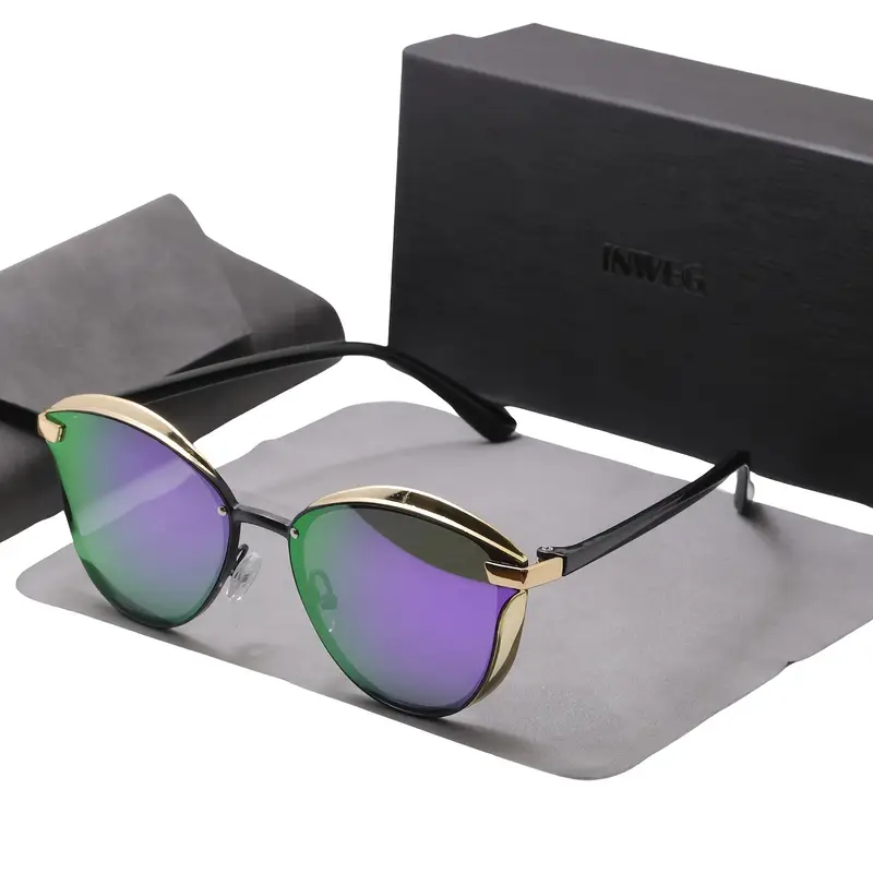 TAC Polarized Fit-Over Sunglasses – Clip-On Shades For Over Glasses, Black Purple Frame
