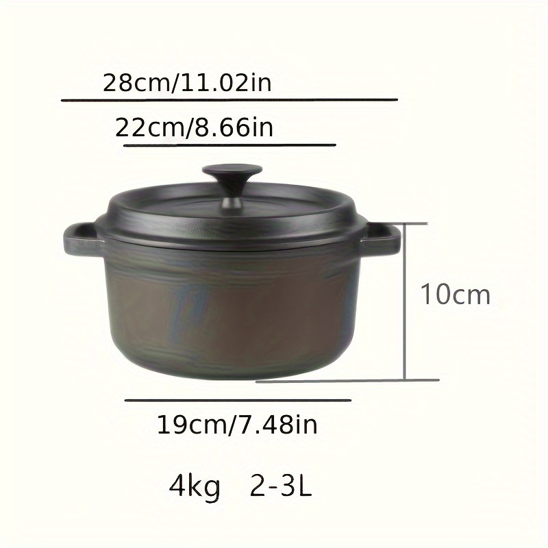 premium cast iron stew pot with dual handles thick non stick no coating needed for versatile cooking details 4