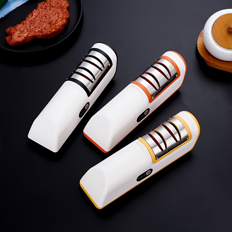 

1pc Electric Knife Sharpener, Electric Professional Knife Sharpener, Usb Charging Automatic Knife Grinder, Household Wireless Electric Fast Sharpener, Kitchen Tools, Kitchen Accessories