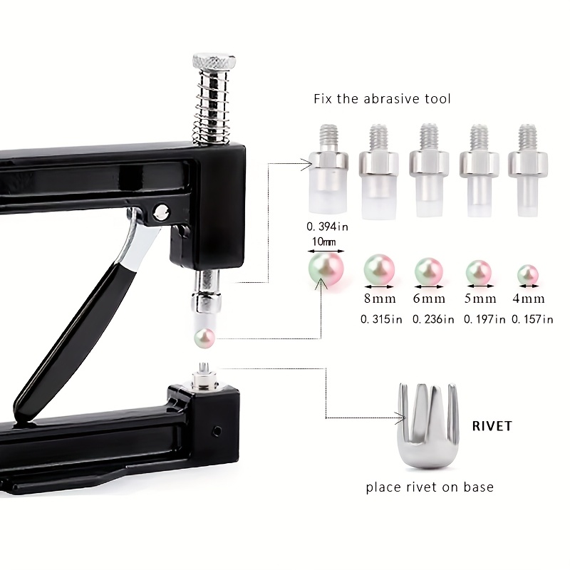 portable   setter kit with 1000pcs prong studs and 10 15 grid pearl   box diy tool set for wedding dresses hats crafts perfect for christmas easter valentines mothers day
