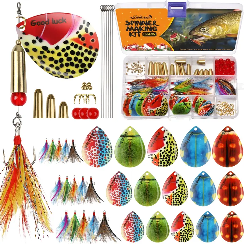 155pcs spinner making kit fishing lure making - Temu 155pcs spinner making kit fishing lure making - Temu