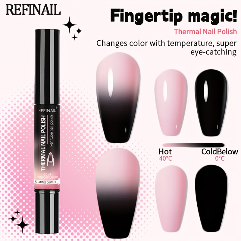Image of Autumn And Winter Gel Nail Polish, 2 Colors Change With Temperature, Create Gradient Nail Art, Suitable For Daily Nail Art, Party Styling, Christmas And Halloween Gifts