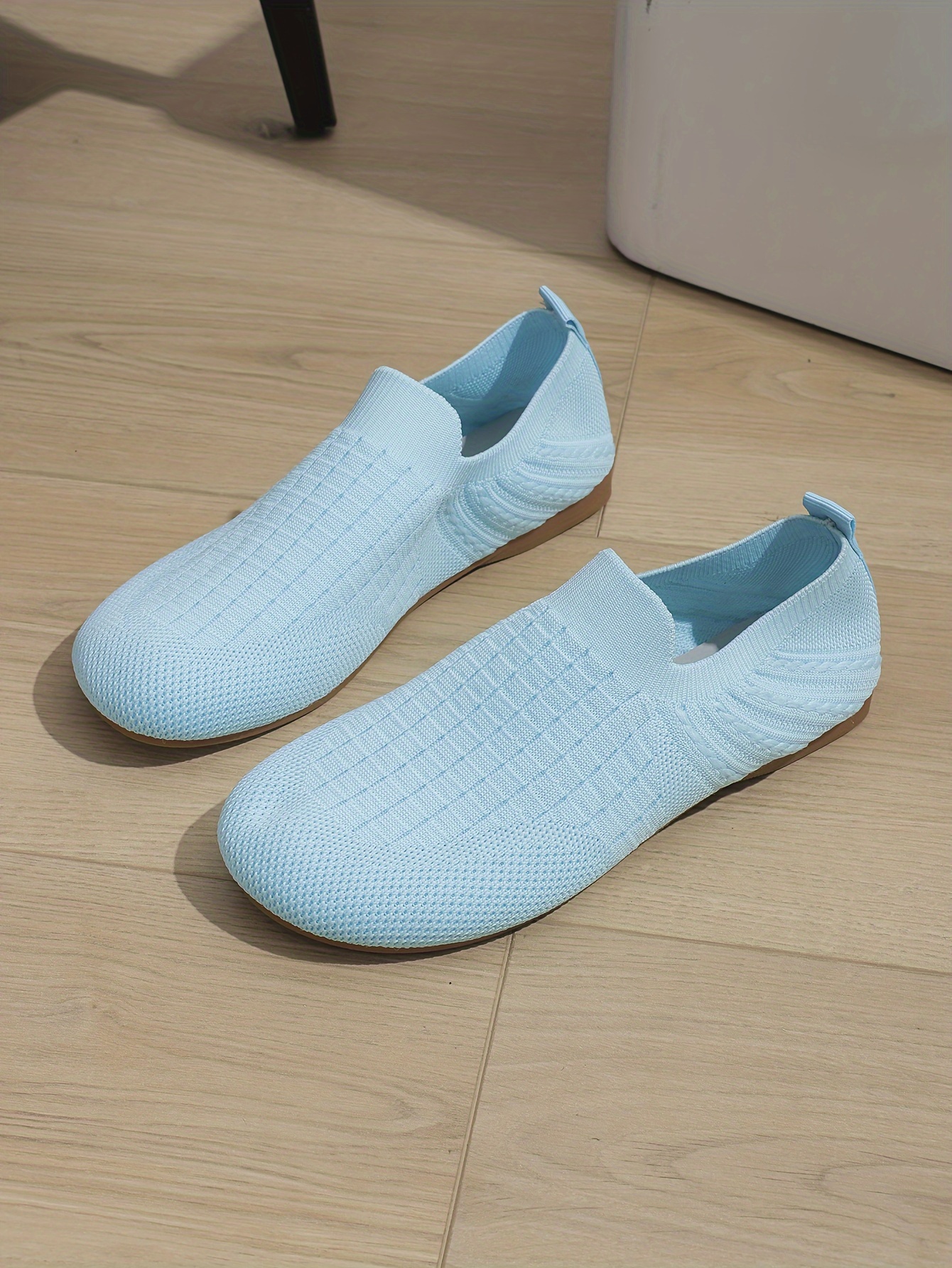 women s knitted flat shoes breathable round toe slip shoes details 9