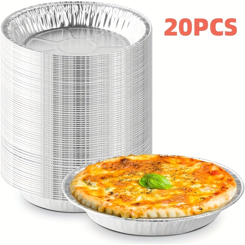 

20-pack Heavy-duty Aluminum Foil Pie Pans - 7.2 Inch Round Disposable Tin Foil Food Containers For Baking, Cooking, Catering, Pies, Tarts, Quiches - Essential Bakeware Kitchen Gadgets And Accessories