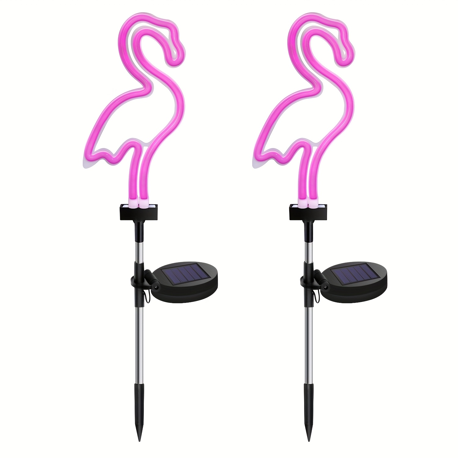 TEMU Flamingo Solar Lights Outdoor Decoration, Gift For Dad, Solar Outdoor Patio Decoration, Pink Flamingo Garden Lights For Outdoor, Pathway, Patio