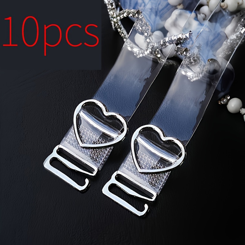 

10pcs Transparent Bra Shoulder Straps, Invisible Adjustable Underwear Straps, Women's Lingerie & Underwear Accessories