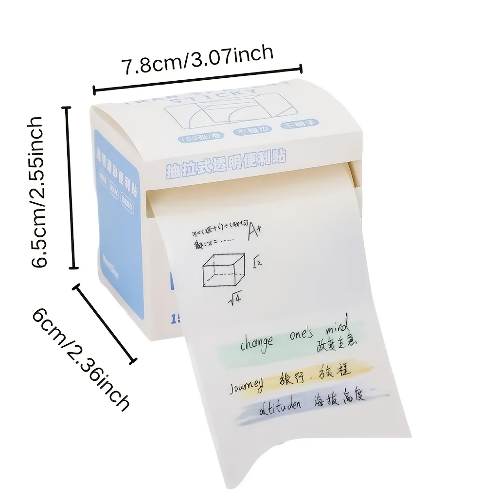 150 Transparent Notes Pull-out Full Adhesive Quick-drying Stickers Simple Student High- Stickers Suitable For Office And School