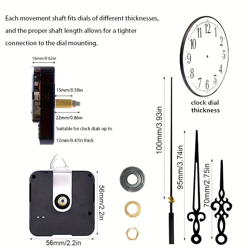 Mouvement De Mécanisme Dhorloge à Quartz Bricolage Avec De Grandes