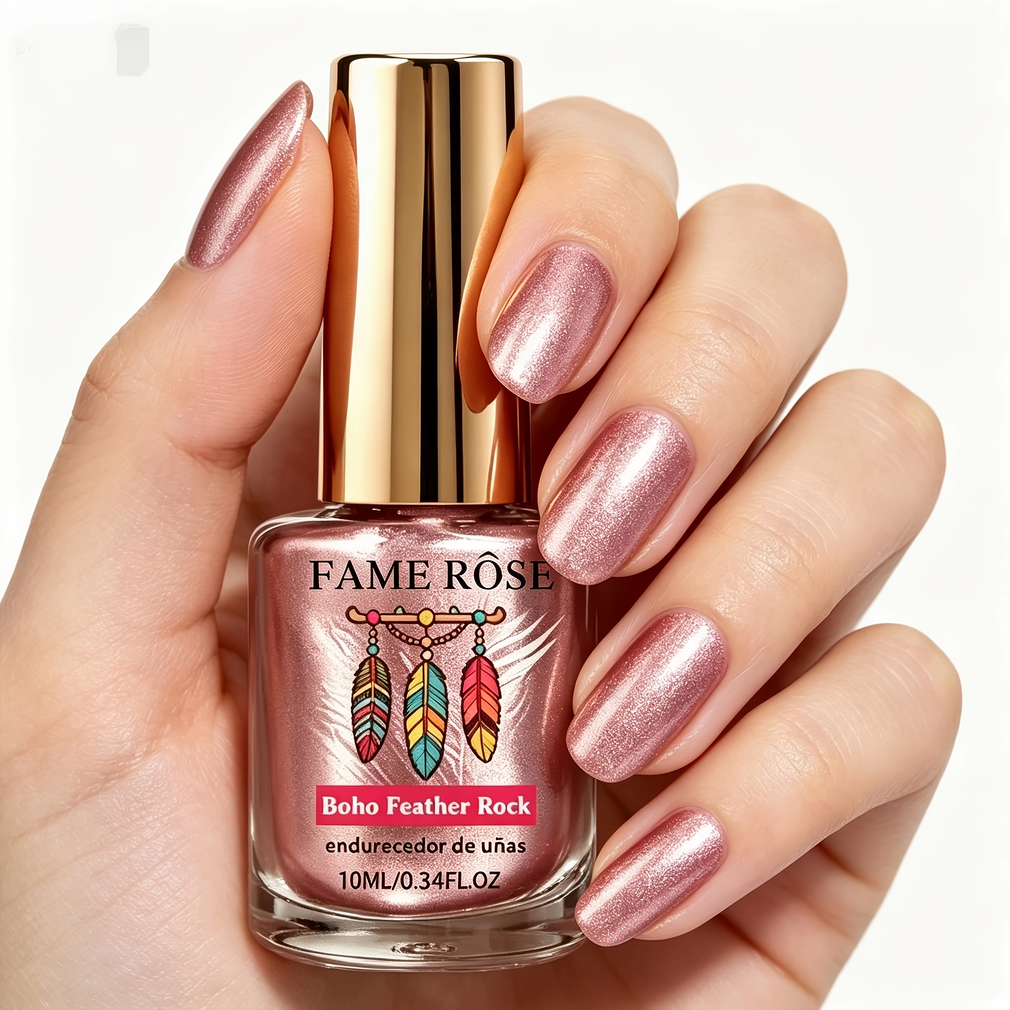 Image of Strengthener 10ml, Long-lasting And Fade-resistant, Quick-dry And No Baking, Easy To Apply, High , Non-peeling, Salon-grade, Metallic , Rainbow Sparkle, Electroplated Texture, High Gloss