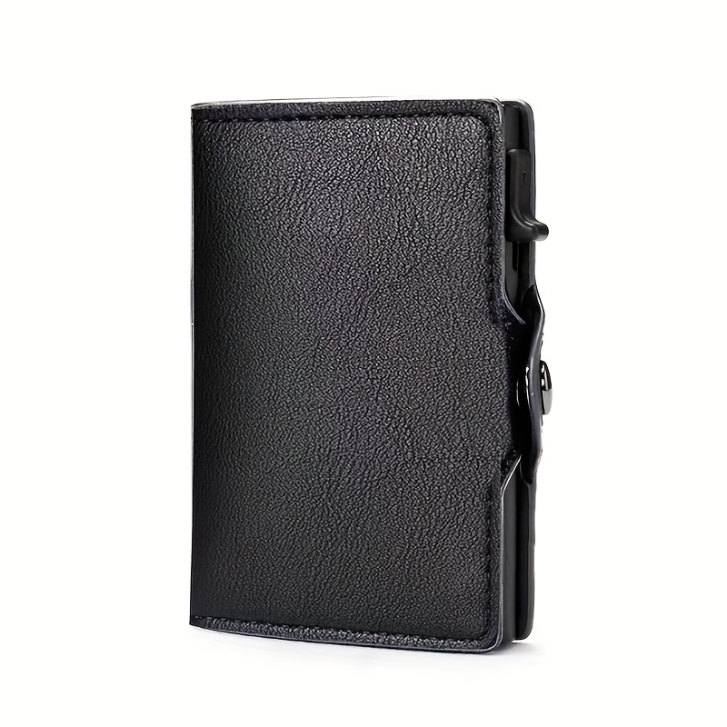 TEMU Side-thrust Pop Up Credit Card Carbon Fiber Wallet, Anti-theft Protection Credit Card Holder For Women, Compact Card Holder Wallet For With Card