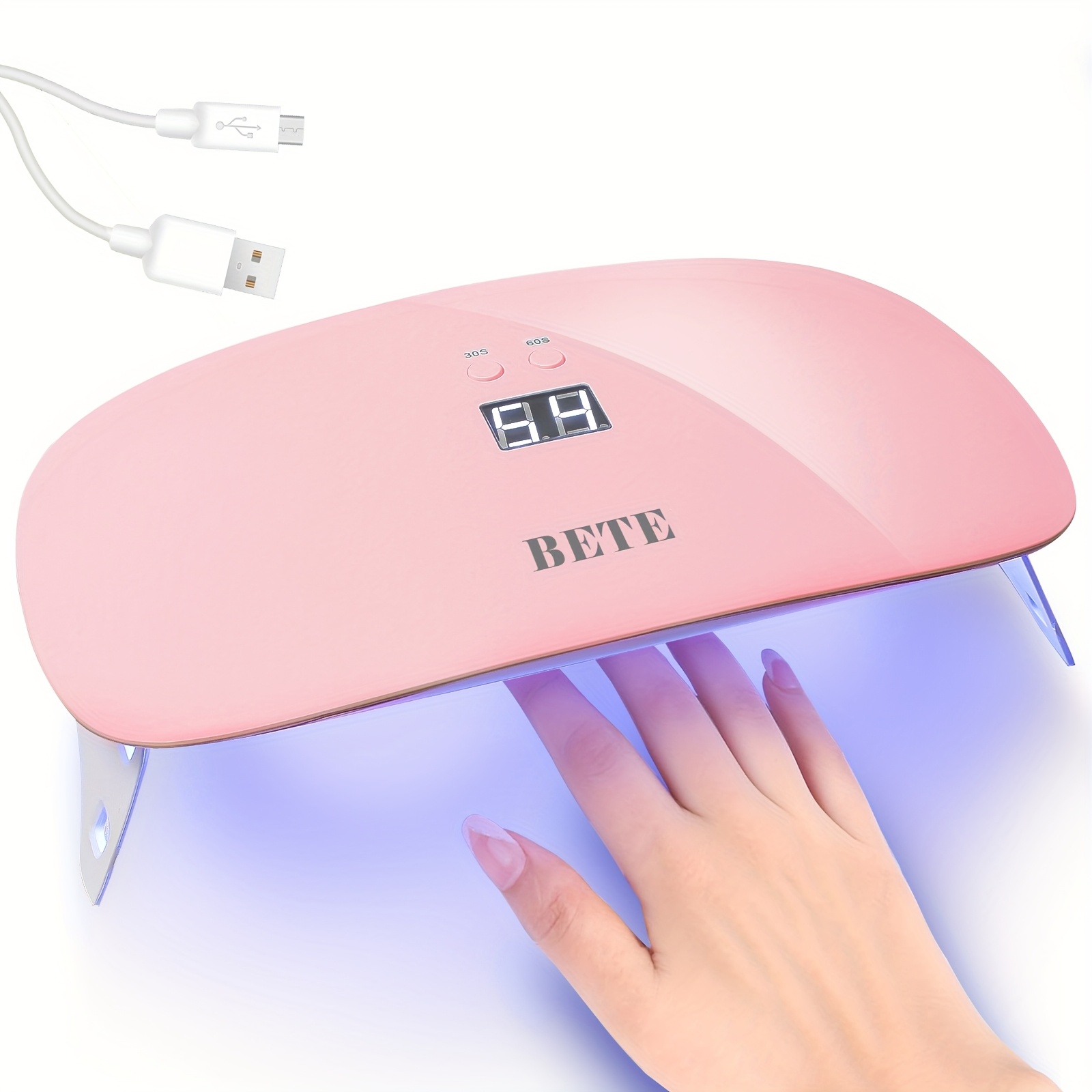 TEMU Large /led Nail Lamp & Resin Dryer With Digital Display & Adjustable Timer - 24w Fast- /led Light With 15 Double Light Beads, Usb-powered