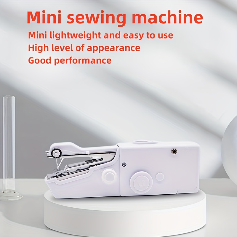 

Portable Mini Sewing Machine For Beginners - Usb Powered Small Tool For Diy Fabric, Clothing, Crafts - Easy-to-use, White Compact Sewing Adjustable Length (usb Cable Included)