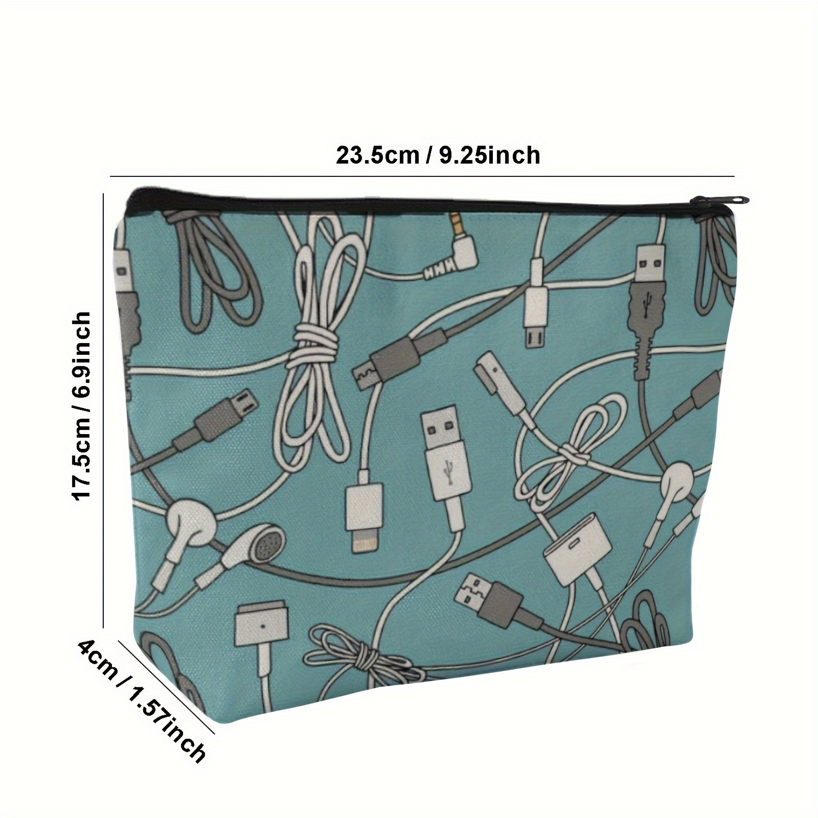 Bag With Zipper For Charger And Cable, Travel Organizer, Pencil Case. Makeup Bag For Holiday Presents For
