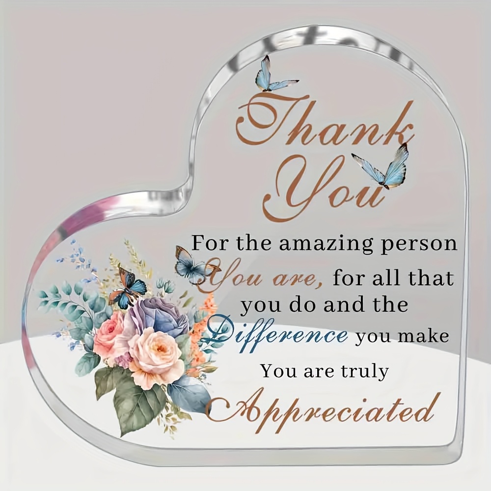 TEMU Inspirational Quotes Gifts For Women Men Appreciation Desk Decor, Positive Affirmation Plaque Gifts For Coworkers Colleagues, Thank You For The Sign, Vintage Acrylic, Frameless, Irregular Shape