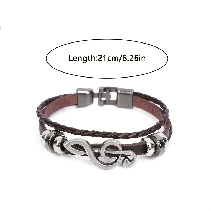 Unisex Music Note Multi-Layer Adjustable Cuff Bracelet