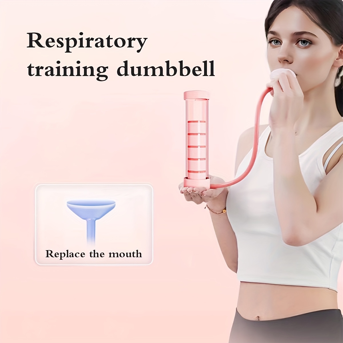 1pc portable breathing dumbbell abdominal breathing trainer a magical tool for exercising lung capacity abdominal muscles waistline pelvic floor muscles and   a slimmer face shape no batteries required Product details 0