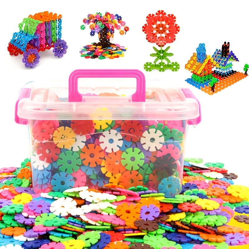 construction toys 400pcs snowflake educational building blocks set round hole   assembly puzzle creative game and best gift for boys and girls halloween christmas party interaction essentials random colors and styles