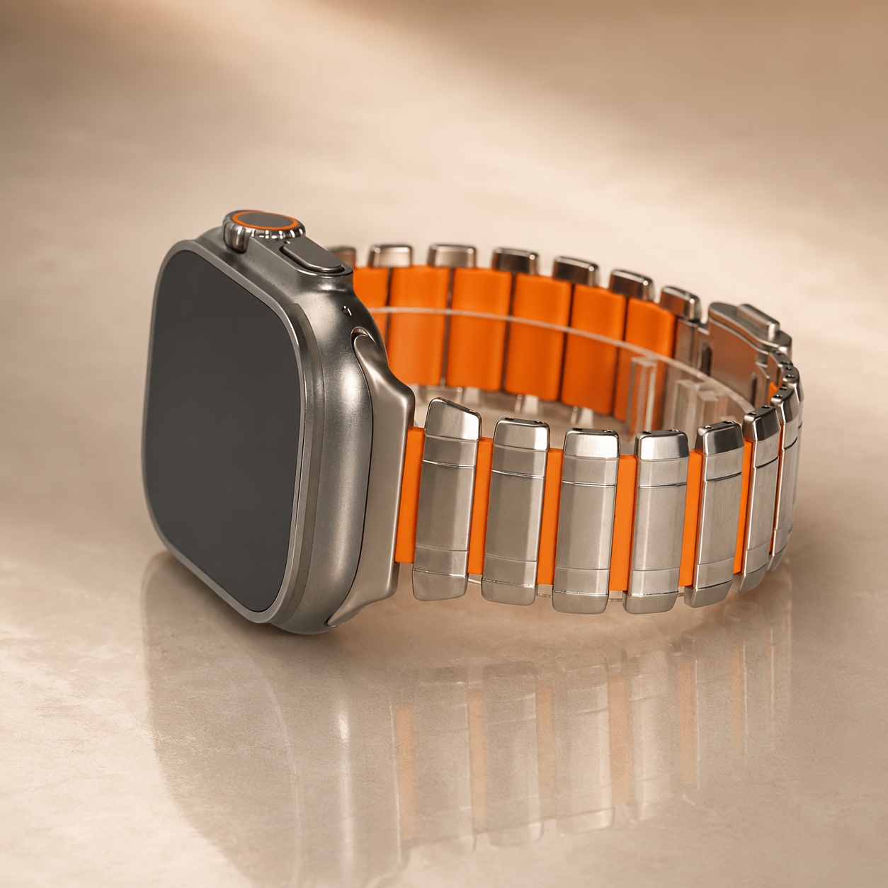 TEMU Ab Double-layer Metal Magnetic Strap, Compatible With For Watch /2/1 Strap 49mm Series 11 10 46mm 45mm 44mm 42mm Se 3/2/1 6 5 4, Luxury Silicone