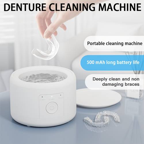 portable automatic 3 mode deep cleaning retainer and denture cleaner usb for jewelry braces dental appliances watches glasses perfect gift