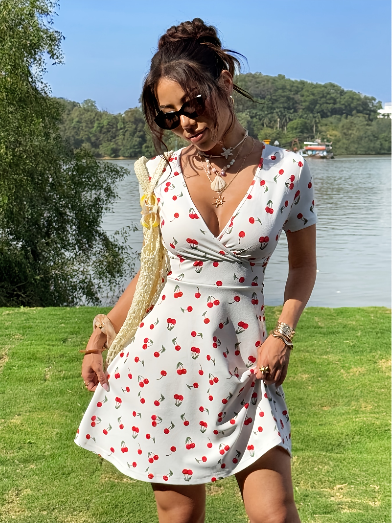 cute dresses yellow Mini/Short Prom Dresses, Yellow Homecoming Dress With Bead – shopluu Fit:Slim Cream Long Sleeve Floral quality materials Tommyrot Custom Designs