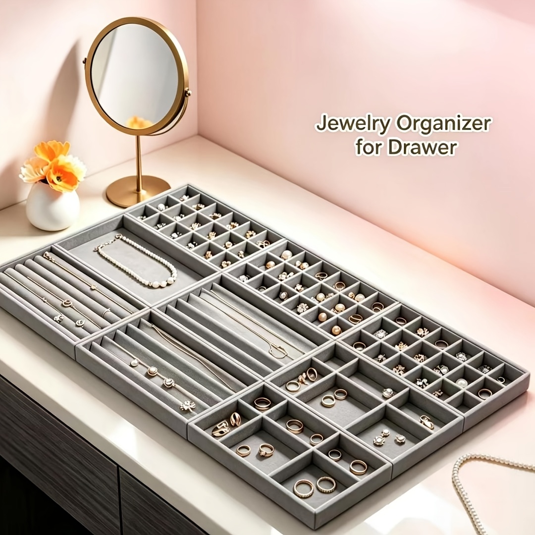 Randomly Selected Style Jewelry Tray, Velvet Storage