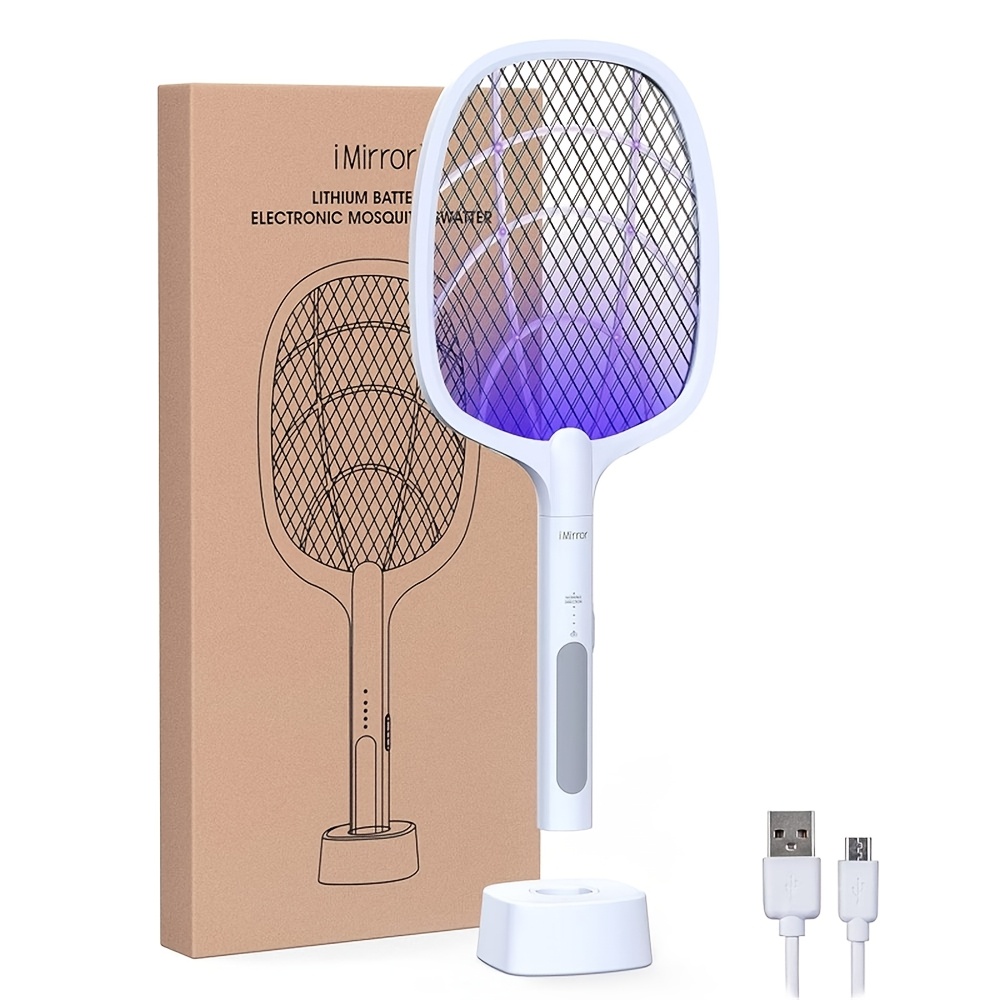 2 in 1 6 in 1 1pc rotating head rechargeable mosquito swatter with telescopic extension rod electric fly swatter racket insect repellent racket indoor insect and fly repellent device insect and fruit fly repellent device Product details 0