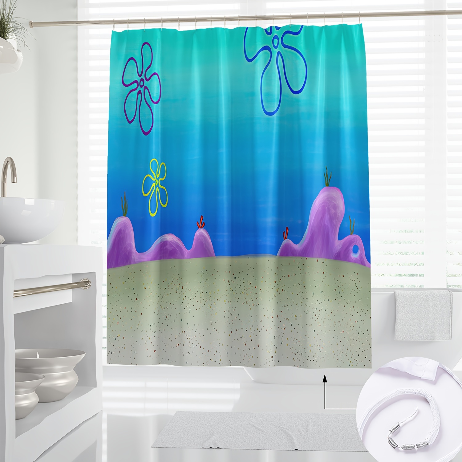 

- Polyester Shower Curtain Novelty Pattern, - , Includes - 1pc Bathroom Decor